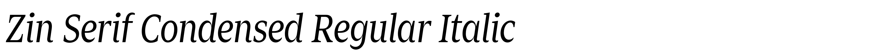 Zin Serif Condensed Regular Italic